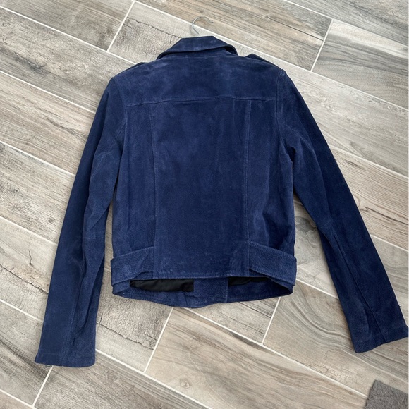 Bagatelle Navy Genuine Suede Moto Jacket. Size M. Like new. - Picture 6 of 9